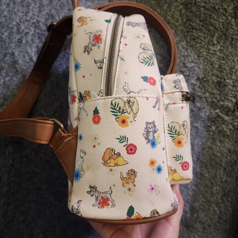 Loungefly Disney Pets Dogs & Cats Floral Backpack *FLAW - Picture 6 of 15